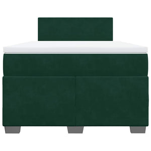 Κρεβάτι Boxspring με Στρώμα Σκούρο Πράσινο 120x190εκ. Βελούδινο - Pakobazaar