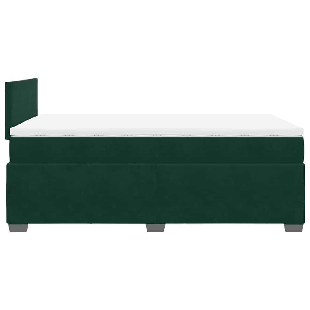 Κρεβάτι Boxspring με Στρώμα Σκούρο Πράσινο 120x190εκ. Βελούδινο - Pakobazaar