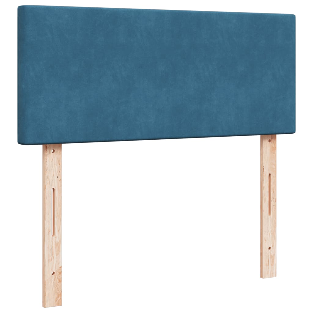 Κρεβάτι Boxspring με Στρώμα Μπλε 120x190 εκ. Βελούδινο - Pakobazaar