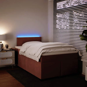 Κρεβάτι Boxspring με Στρώμα Ροζ 120x190 εκ. Βελούδινο - Pakobazaar