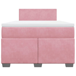 Κρεβάτι Boxspring με Στρώμα Ροζ 120x190 εκ. Βελούδινο - Pakobazaar