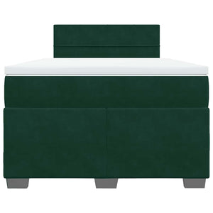 Κρεβάτι Boxspring με Στρώμα Σκούρο Πράσινο 120x190εκ. Βελούδινο - Pakobazaar