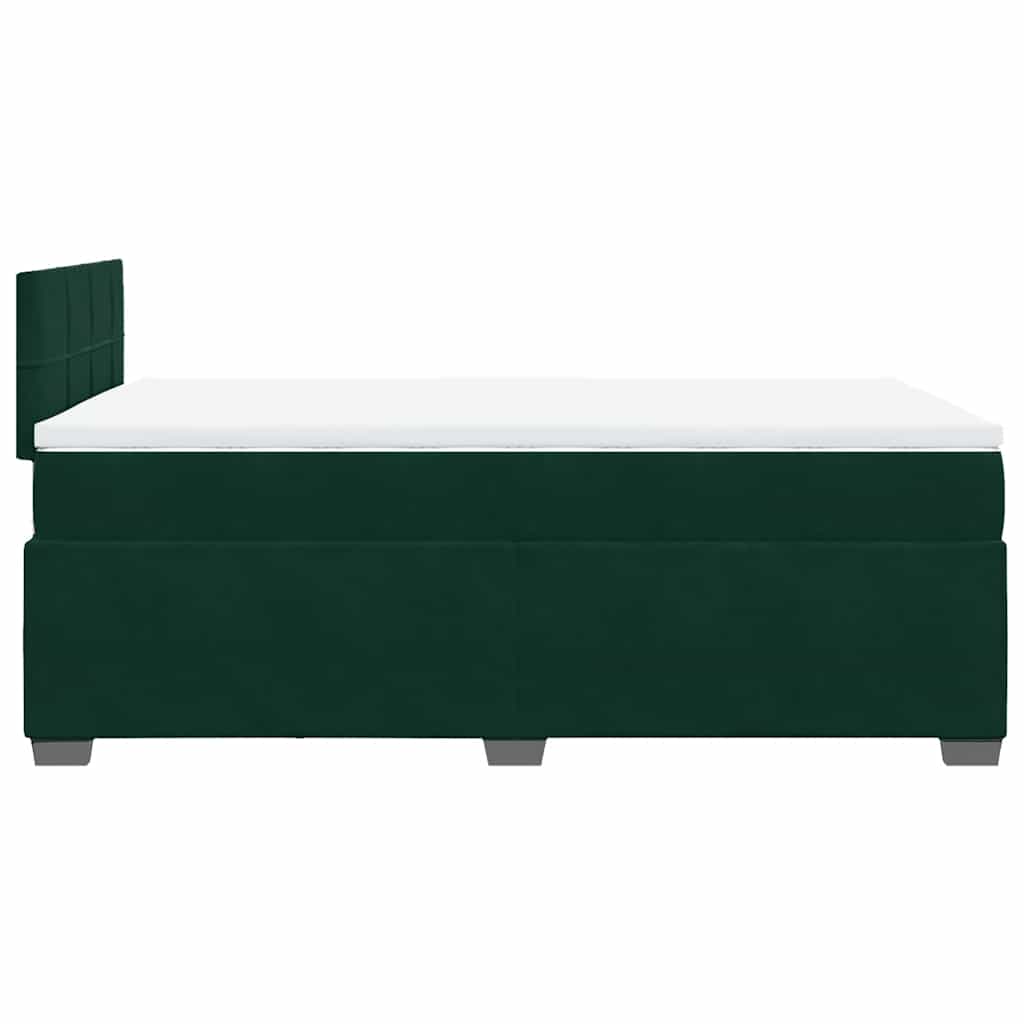 Κρεβάτι Boxspring με Στρώμα Σκούρο Πράσινο 120x190εκ. Βελούδινο - Pakobazaar