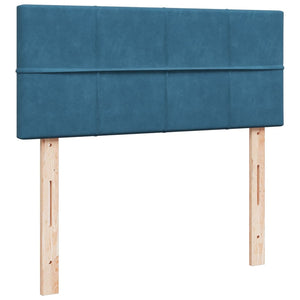 Κρεβάτι Boxspring με Στρώμα Μπλε 120x190 εκ. Βελούδινο - Pakobazaar