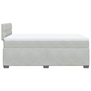 Κρεβάτι Boxspring με Στρώμα Ανοιχτό Γκρι 120x190 εκ. Βελούδινο - Pakobazaar