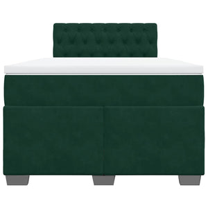 Κρεβάτι Boxspring με Στρώμα Σκούρο Πράσινο 120x190εκ. Βελούδινο - Pakobazaar