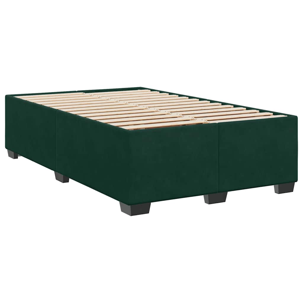 Κρεβάτι Boxspring με Στρώμα Σκούρο Πράσινο 120x190εκ. Βελούδινο - Pakobazaar