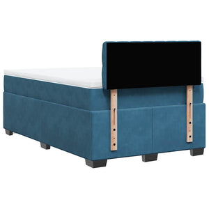 Κρεβάτι Boxspring με Στρώμα Μπλε 120x190 εκ. Βελούδινο