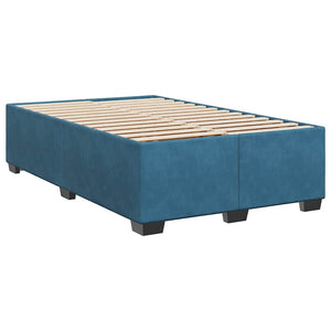 Κρεβάτι Boxspring με Στρώμα Μπλε 120x190 εκ. Βελούδινο