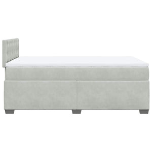 Κρεβάτι Boxspring με Στρώμα Ανοιχτό Γκρι 120x190 εκ. Βελούδινο - Pakobazaar