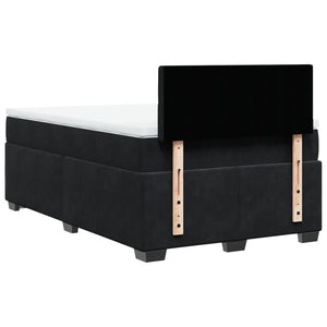 Κρεβάτι Boxspring με Στρώμα Μαύρο 120x190 εκ. Βελούδινο - Pakobazaar