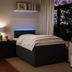 Κρεβάτι Boxspring με Στρώμα Μαύρο 120x190 εκ. Βελούδινο - Pakobazaar