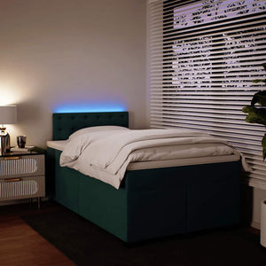 Κρεβάτι Boxspring με Στρώμα Σκούρο Πράσινο 120x190εκ. Βελούδινο - Pakobazaar