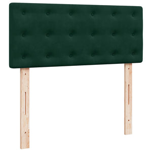 Κρεβάτι Boxspring με Στρώμα Σκούρο Πράσινο 120x190εκ. Βελούδινο - Pakobazaar