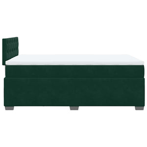 Κρεβάτι Boxspring με Στρώμα Σκούρο Πράσινο 120x190εκ. Βελούδινο - Pakobazaar