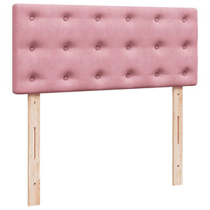 Κρεβάτι Boxspring με Στρώμα Ροζ 120x190 εκ. Βελούδινο - Pakobazaar