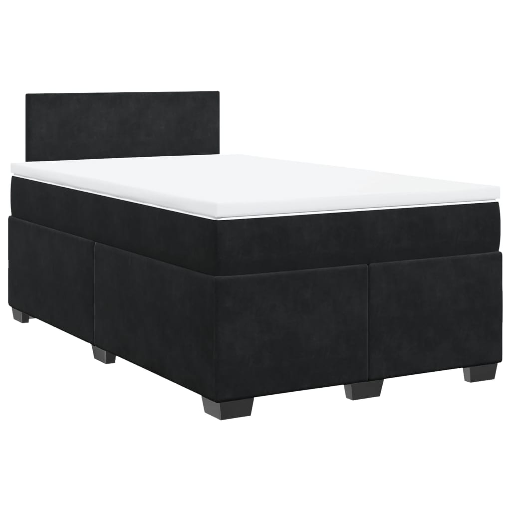 Κρεβάτι Boxspring με Στρώμα Μαύρο 120 x 200 εκ. Βελούδινο - Pakobazaar