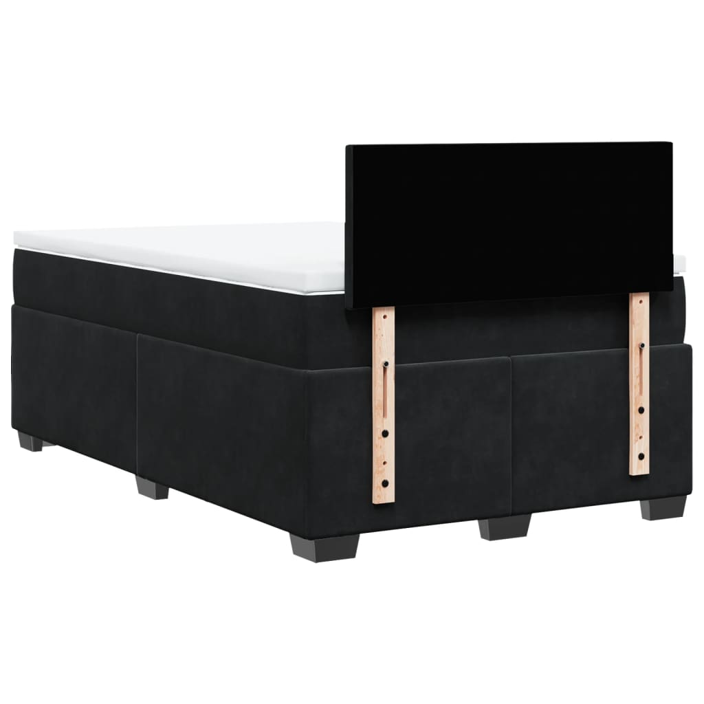 Κρεβάτι Boxspring με Στρώμα Μαύρο 120 x 200 εκ. Βελούδινο - Pakobazaar