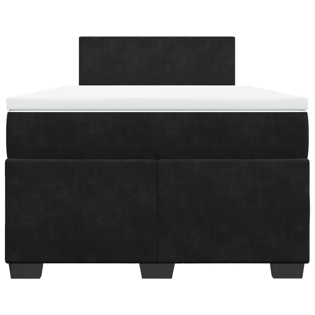 Κρεβάτι Boxspring με Στρώμα Μαύρο 120 x 200 εκ. Βελούδινο - Pakobazaar