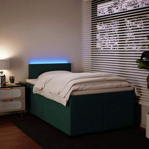 Κρεβάτι Boxspring με Στρώμα Σκούρο Πράσινο 120x200εκ. Βελούδινο - Pakobazaar