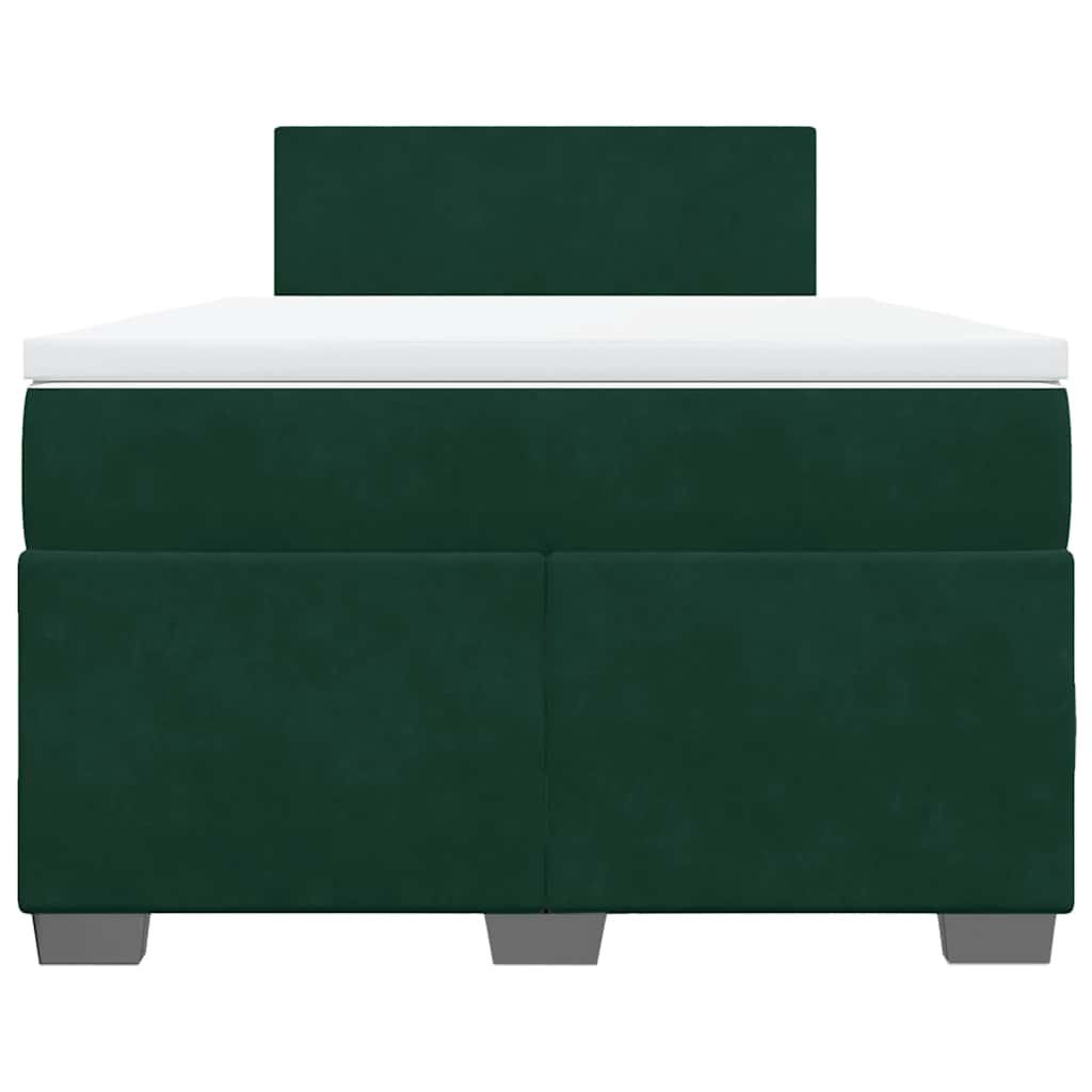 Κρεβάτι Boxspring με Στρώμα Σκούρο Πράσινο 120x200εκ. Βελούδινο - Pakobazaar