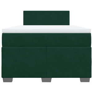 Κρεβάτι Boxspring με Στρώμα Σκούρο Πράσινο 120x200εκ. Βελούδινο - Pakobazaar