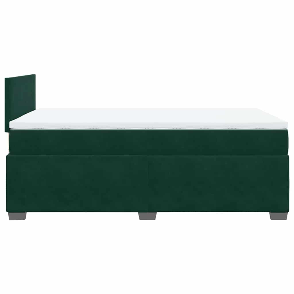 Κρεβάτι Boxspring με Στρώμα Σκούρο Πράσινο 120x200εκ. Βελούδινο - Pakobazaar