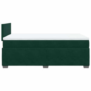 Κρεβάτι Boxspring με Στρώμα Σκούρο Πράσινο 120x200εκ. Βελούδινο - Pakobazaar