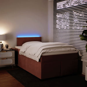 Κρεβάτι Boxspring με Στρώμα Ροζ 120x200 εκ. Βελούδινο - Pakobazaar
