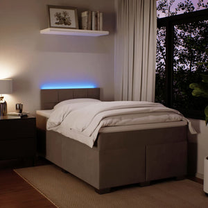 Κρεβάτι Boxspring με Στρώμα Ανοιχτό Γκρι 120x200 εκ. Βελούδινο - Pakobazaar
