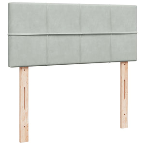 Κρεβάτι Boxspring με Στρώμα Ανοιχτό Γκρι 120x200 εκ. Βελούδινο - Pakobazaar