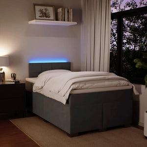 Κρεβάτι Boxspring με Στρώμα Σκούρο Γκρι 120x200 εκ. Βελούδινο - Pakobazaar