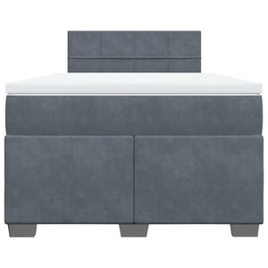 Κρεβάτι Boxspring με Στρώμα Σκούρο Γκρι 120x200 εκ. Βελούδινο - Pakobazaar