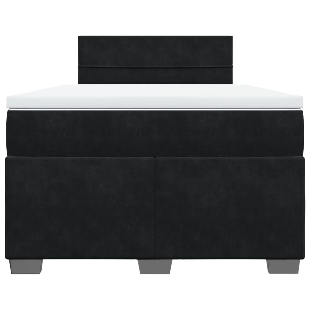 Κρεβάτι Boxspring με Στρώμα Μαύρο 120 x 200 εκ. Βελούδινο - Pakobazaar