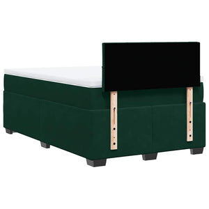 Κρεβάτι Boxspring με Στρώμα Σκούρο Πράσινο 120x200εκ. Βελούδινο - Pakobazaar