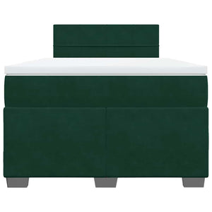 Κρεβάτι Boxspring με Στρώμα Σκούρο Πράσινο 120x200εκ. Βελούδινο - Pakobazaar