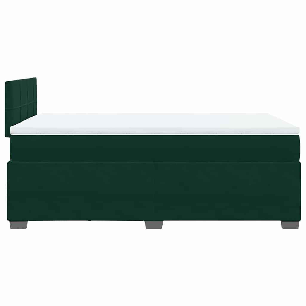 Κρεβάτι Boxspring με Στρώμα Σκούρο Πράσινο 120x200εκ. Βελούδινο - Pakobazaar