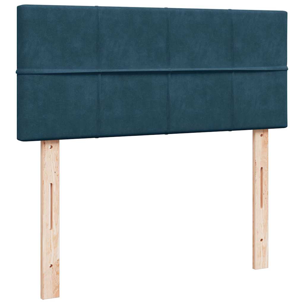 Κρεβάτι Boxspring με Στρώμα Μπλε 120x200 εκ. Βελούδινο - Pakobazaar