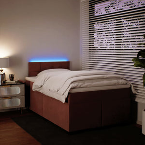 Κρεβάτι Boxspring με Στρώμα Ροζ 120x200 εκ. Βελούδινο - Pakobazaar