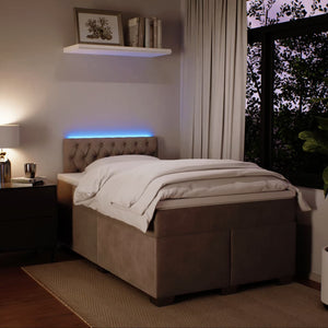 Κρεβάτι Boxspring με Στρώμα Ανοιχτό Γκρι 120x200 εκ. Βελούδινο - Pakobazaar