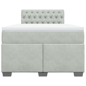 Κρεβάτι Boxspring με Στρώμα Ανοιχτό Γκρι 120x200 εκ. Βελούδινο - Pakobazaar