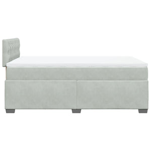 Κρεβάτι Boxspring με Στρώμα Ανοιχτό Γκρι 120x200 εκ. Βελούδινο - Pakobazaar