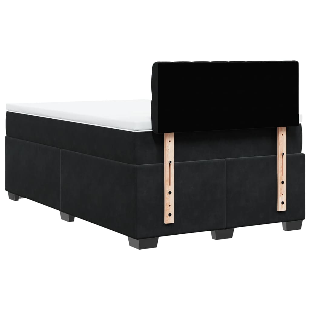 Κρεβάτι Boxspring με Στρώμα Μαύρο 120 x 200 εκ. Βελούδινο - Pakobazaar