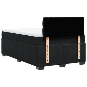 Κρεβάτι Boxspring με Στρώμα Μαύρο 120 x 200 εκ. Βελούδινο - Pakobazaar