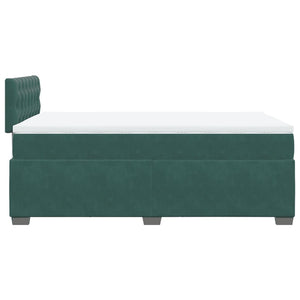 Κρεβάτι Boxspring με Στρώμα Σκούρο Πράσινο 120x200εκ. Βελούδινο - Pakobazaar