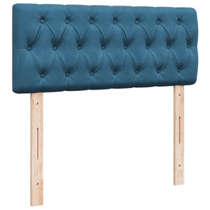 Κρεβάτι Boxspring με Στρώμα Μπλε 120x200 εκ. Βελούδινο - Pakobazaar