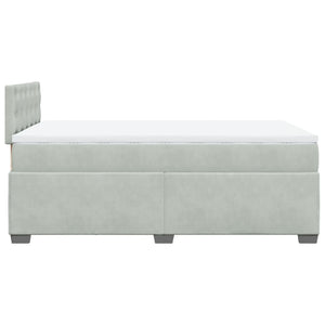 Κρεβάτι Boxspring με Στρώμα Ανοιχτό Γκρι 120x200 εκ. Βελούδινο - Pakobazaar
