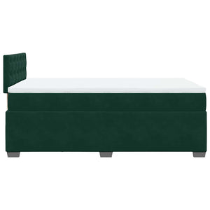 Κρεβάτι Boxspring με Στρώμα Σκούρο Πράσινο 120x200εκ. Βελούδινο - Pakobazaar