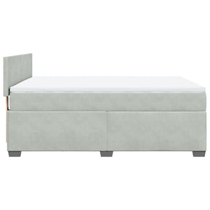 Κρεβάτι Boxspring με Στρώμα Ανοιχτό Γκρι 140x190 εκ. Βελούδινο - Pakobazaar