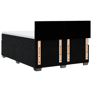 Κρεβάτι Boxspring με Στρώμα Μαύρο 140x190 εκ. Βελούδινο - Pakobazaar